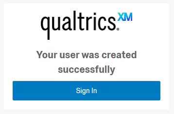 Screen shot showing user was created successfully
