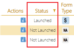 Course evaluation status column example